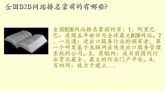 b2bվ,ȫB2BվǰЩ?